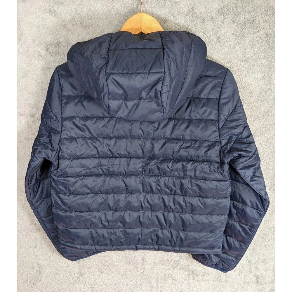 NWT J. Crew Crewcuts Puffer Jacket Packable Size L 10-11 Lightweight Blue Hooded